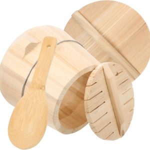 Traditional Chinese Steamer for Rice Wooden Steamed Bucket Movable Bottom Natural Wood Material Easy to Clean
