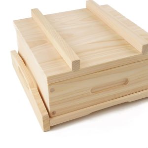 Hinoki wood Square Steamer, available for 8.6-9.6 inces round pots (11 x 11 x 3.54 inches)