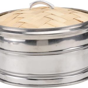 1Set Stainless Steel Steamer Basket with Lid Multifunctional Kitchen Gadget for Cooking Vegetables Buns and Asian Dishes Steam Basket for Various Pots