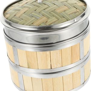 Convenient Bamboo Steamer Vegetable Steamer Steam Basket Covered Steaming Cookware
