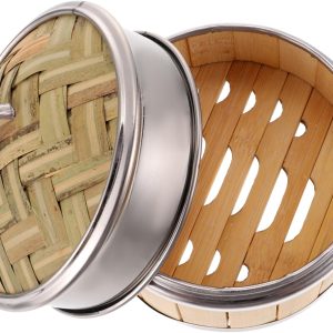 Vegetable Wood Steamer 1 Set Steamed Buns Steamer Basket Chinese Steaming Basket for Cooking Dumplings Meat Fish Vegetables Bao Bun Rice Dim Sum Steamer Log Color Bao Bun Steamer