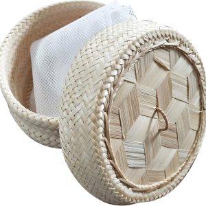 Bamboo Rice Steamer Basket with Lid Sticky Rice Cooker Thai Home Electric Cooker Food Safe Free Cloth 1 piece